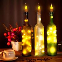 Twinkle Star 10x 따뜻한 와인 병 캔들 모양 스트링 빛 20 LED 야간 요정 조명 램프 문자열