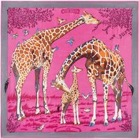 스카프 130cm*130cm 실크 유로 브랜드 스타일 패션 파리 동물 기린 프린트 스퀘어 스카프 Femal Les Girafes Shawls1