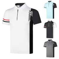 Chemise de golf pour hommes Sports de sport Vêtements de golf à manches courtes T-shirt à manches courtes à sec Respirant Secue Chemises pour hommes Golf Wear 220312