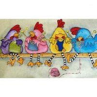 Diamond Painting 5D DIY Full Square/round Four Chickens Embroidery Pattern 3D Cross Stitch Kits Mosaic Wall Stickers