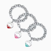 T Bracelet Sterling Silver925 émail bijoux en forme de coeur Livraison gratuite femme populaire cadeau fin F1211