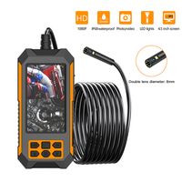 4.5 &quotIPS Screen Dual Lens Industrial Endoscope 2.0 MP Bore Scope Snake Camera IP68 Sewer Pipe Drain Inspection Camera with 8 LEDhello