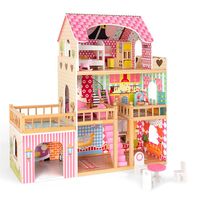 ABD hisse senedi dollhouse bebek blokları oyuncak aile evi ile 7 adet mobilya, oyun aksesuarları A11
