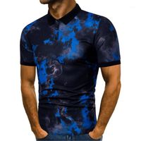 Homme Polos Hommes Flame Imprimer Chemise Summer Casual Manches à manches courtes Vêtements Nice Shirt1