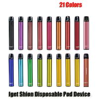 Authentique Iget shion jetable E-Cigarettes de cigarettes E-Cigarettes de pod 600 Puffs 400mAh Batterie 2.4ml Cartouche préremplie Vape Pen Véritable VS Bar Plusa59