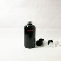 40 unids 250ml negro vacío tapa tapa tapa cosmética botellas de loción de mascotas, botella redonda de plástico de champú de 250cc con paquete de cápsulas puntiagudas de disco