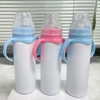 8OZ SULLIMATION STRAW Fütterung Baby-Schnuller Flaschen Doppelwand Edelstahl Wasserflasche Vakuumisolierung Einfache tragbare Tassen mit Griff