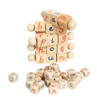 Stati Uniti Stock Wooden Montessori Cubi fonetici Blocchi di lettura, giocattoli di apprendimento educativo della scuola materna (40 pezzi un ordine) A20