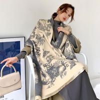 Schals 2021 Winterschal Women Cashmere Dame Stoles Design Drucken weibliche warme Tücher und Wickeln dicke reversible Decke