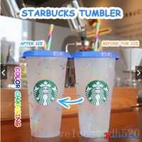 Starbucks 24oz 710ml Rainbow Plastic Tumbler Reusable Clear ...