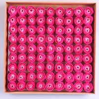 81 pcs rosa sabão flor conjunto 3 camadas 16 cores sólidas em forma de coração rosa sabão flor romântica festa de casamento presente artesanal pétalas d 97 j2