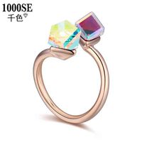 Hot Selling Swarovs Ki 2022 Women 1000se Shijia Element Austrian Gold-plated Crystal Ring Now Meets Simple Open Ring Children