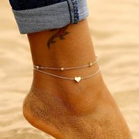 Heart Female Anklets Barefoot Crochet Sandals Foot Jewelry F...
