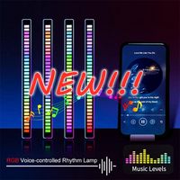 NY!!! RGB Voice-Activated Pickup Rhythm Light, Creative Colorful Sound Control Ambient med 32 bitars musiknivåindikator Bil skrivbord led Light Wholesale