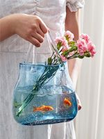 Vases Nordic Luxury Portable Vase Vase Transparent Panier de panier Ornements Creative Fish Tank Home Decor Flower Accessoires
