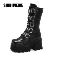 Compre al por mayor Botas Militares Tacones Mujeres Negras de bajo precio \u0026  de calidad con envío gratuito | Es.DHgate
