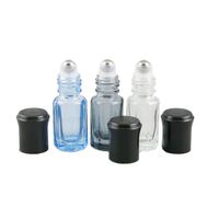 500 ADET Toptan 3 ml Boş Temizle Gri Rulo Gümrüklü Yağlar için Cam Şişeler Parfüm Doldurulabilir Mini Rulo Şişe