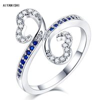 Кластерные кольца Aiyanishi 925 стерлингового серебра для женщин свадебные модный ювелирные изделия сердца Sona Coney Invagement Modern Anillos