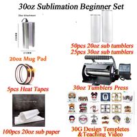 20 30oz Sublimation Machines Tumblers Heat Press Cup Sub Impressora VOC Para Quase Países com Almofada de Canecas