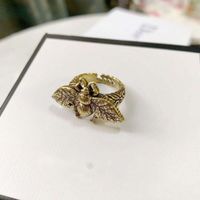 Designer vintage dourado moda personalidade anel de abelha nunca desvaneceu acessórios