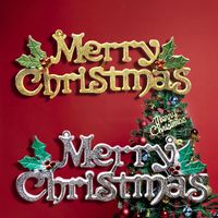 Décorations de Noël Année 2022 Acrylique Merry Sign Tree en trois dimensions de la lettre de la lettre de porte Ornements de fête