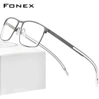 Fonex Saf Gözlük Çerçevesi Erkekler Kare Miyopi Optik Reçete Gözlük Çerçevesi Adam Antiskid Silikon Gözlük 8521 211213