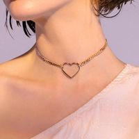 Collane pendenti Huatang Ins Trendy Hollow Out Cuore Chain Choker per le donne Bohe Geometria in lega di metallo collana signora gioielli da sposa collana