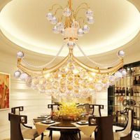 Luzes de teto Modern Golden Chandelier redondo Lâmpada de sala de estar personalizada Restaurante Lâmpadas de restaurante Quartos de iluminação de escadas