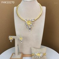Earrings & Necklace Yuminglai Flower Design Luxury Fashion Jewlry Set For Women African Jewelries FHK10270