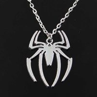 New Fashion Spider Halloween Pendants Round Cross Chain Short Long Mens Womens Silver Color Necklace Jewelry Gift
