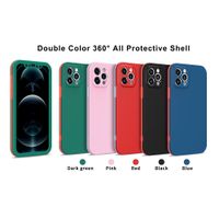 Carcasas de teléfono de paquete completo a prueba de choques para iPhone 13 12 11 Pro Max XR XS 7 8 PLUS SE2020 Anti-Otoño 360 Ángulo TPU + PC Suave Cubierta protectora de dos colores