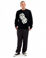 22fw s Mohair dice Pullover knitted sweater round neck winter long sleeve loose high street men and women