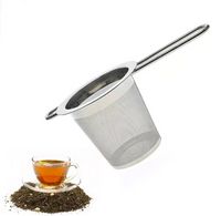 Wholesale Teapot tea strainer with cap stainless steel loose leaf infuser basket filter big lid EE