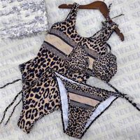 Leopard Pattern Купальники Bikinis для женщин Сексуальные Halter Parted Girls Купальник для отдыха Купальник