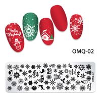 12 * 4 cm Nail Polish Templates Stempelen Plaat Stencil op Nagels Bloem Snow Kerst Serie Stempel voor Manicure Design Set NAP003