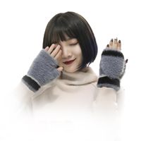 5本の指の手袋アダルトレディースフリップトップコンバーチブルミトンのファックスファーフリーサイズの学生の指のない手ウォーマーファッション寒い天気冬