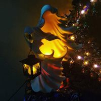 Lampy słoneczne Duch szuka światła piekła Messenger z Latarni Witch Żywicy Halloween Ornament Home Party Atmosphere Dekoracyjne
