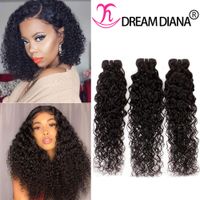 Water Wave Weaves Weft Weaving Human Hair Virgin Extensions Remy 3 Bundles 30 inch Long Natural Black for Woman Queen