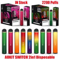 ACKIT SWITCH 2IN1 Kit dispositivo monouso E-sigarette E-sigarette 2200 sbuffi 1000mAh Batteria 8.5ml Cartuccia di cartuccia prerientata POD Vape Stick Pen VS Air Bar Max Lux 100% AUTENTICO