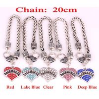 Charm Bracelets PACEMAKER Awareness Alert Crystal Heart Silver Plated With 20cm Wheat Chain Lobster Claw Bracelet Sign Jewelry