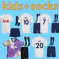 21/22 Spurs Bale Kane Kid Kit Futebol Jerseys 2021 Home Son Lamela Dele Criança Camisa Lucas Futebol Uniforme