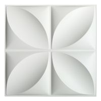 Art3D 50x50cm 3D Pannelli da parete in plastica 3D Autoadesivi di design del fiore bianco per soggiorno Camera da letto Tv Sfondo (confezione da 12 piastrelle 32 mq)