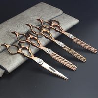 Tesoura de cabelo 6 polegadas Corte ferramenta de estilo de desbaste para cabeleireiro de salão de aço inoxidável lâmina de dente plana ordinária