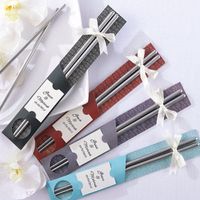 Prestauranger Chopsticks Metal Praktisk Chopstick Naturlig Rostfritt Personliga Bröllop Favoriter Giveaways Gift