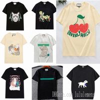 Bayan Erkek Tasarımcılar T Shirt Tişörtleri Moda Mektup Baskı Kısa Kollu Kedi Lady Tees Rahat Giysileri 21ss T-Shirt Giyim 010 T9SJ #