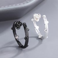 Metal rose anel aberto 2 cores mulheres anéis de flor para festa de presente acessórios de jóias de moda preço atacado preço
