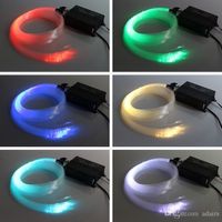 RGB Colorful LED in fibra ottica a soffitto a fibra ottica Kit da soffitto Light Segno al neon 150pcs 0.75mm 2M + 16W RGB / Motore di luci in fibra ottica + 24key Remote