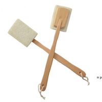 Natural Loofah Brush Exfoliating Dead Skin Body Scrubber Loofah Brush with Long Detachable Wooden Handle Back Brush ZZE12890
