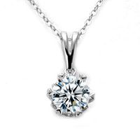 Цепи D Color VVS1 Муассанитное Ожерелье 925 Стерлинговое Серебро 1.0CT Round Brilliant Diamonds Пасьянс Кулон для Женщин Ювелирные Изделия
