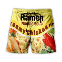 Shorts para hombres Xinchenyuan Hombres/Mujeres Ramen Noodles Sopa 3D Moda casual impresa Hombres de calle Sporting T26
